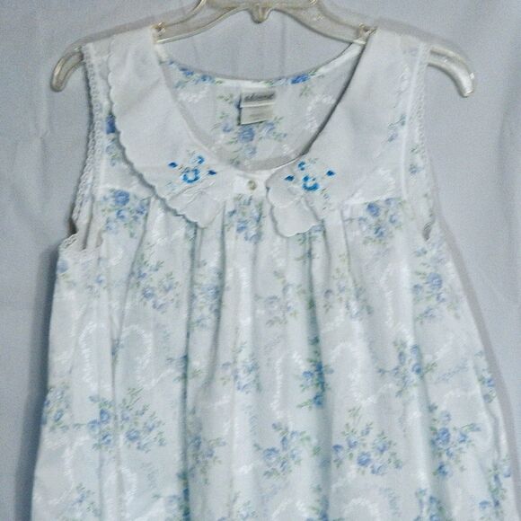 Adonna Nightgown Robe Set Floral Snap Women L Embroider Lace USA GrandmaCore - Picture 7 of 12